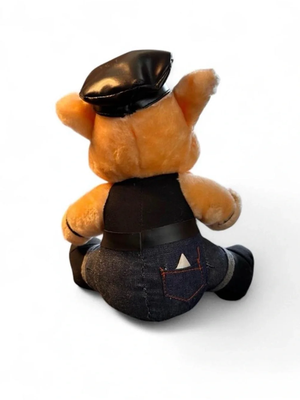Vintage 1993 Harley-Davidson Plush Biker Pig in Denim with Hat Play by Play